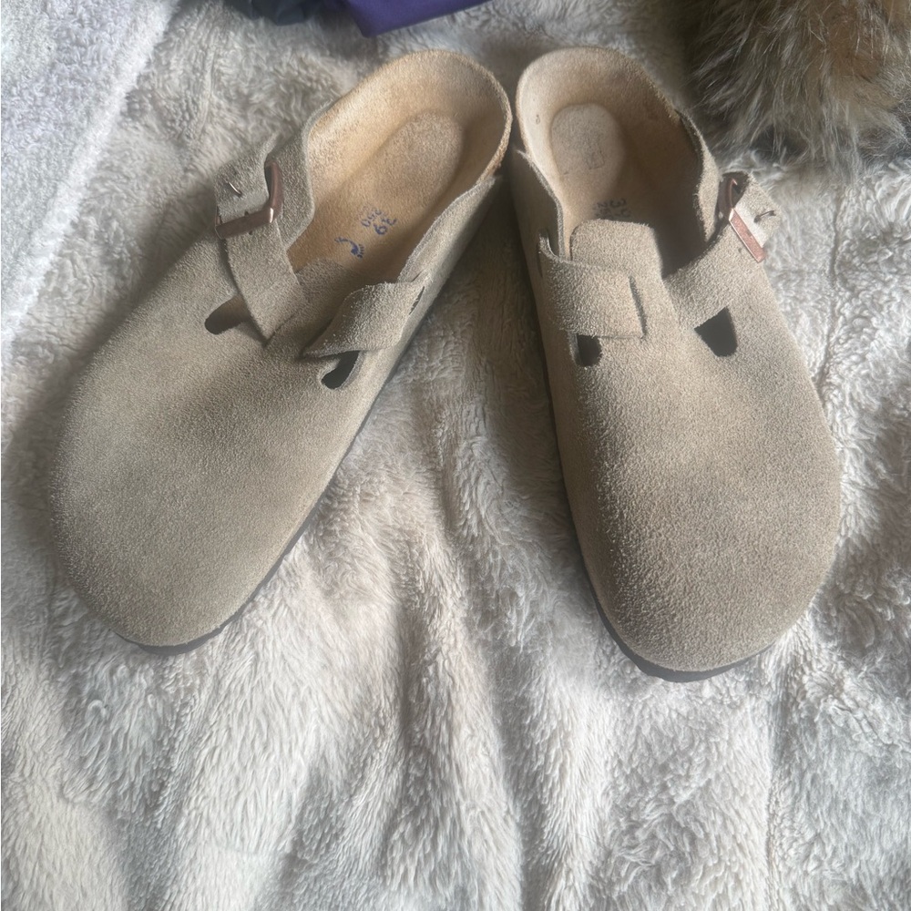 Birkenstock Tan Suede Mules